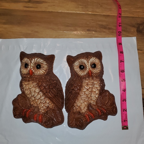 MCM Vintage owls Wall Plaques Set - Picture 2 of 3